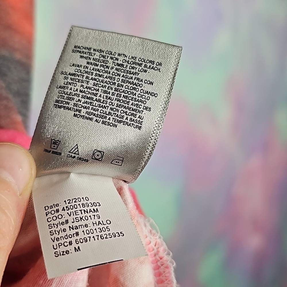 Jessica Simpson Pink Purple Blue Neon Tie Dye Tank Top Open Back Size Medium - Picture 13 of 13